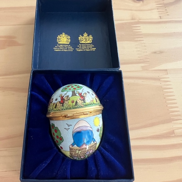 Halcyon Days Humpty Dumpty Alice in Wonderland Trinket Box rare collectible - Picture 7 of 13